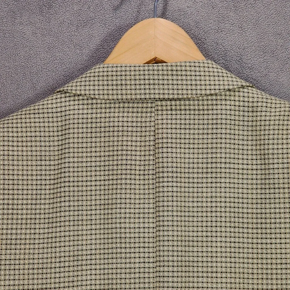 Michael Gabrielle Blazer 40R Men Beige Nailhead Single Breast Canada Wool Preppy